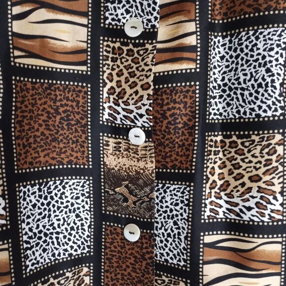 Silkland Jacket 100% Silk Women's 6 Leopard Print Lightweight Retro Classic - Picture 5 of 6